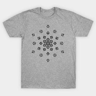 Scattered Polyhedral Dice T-Shirt